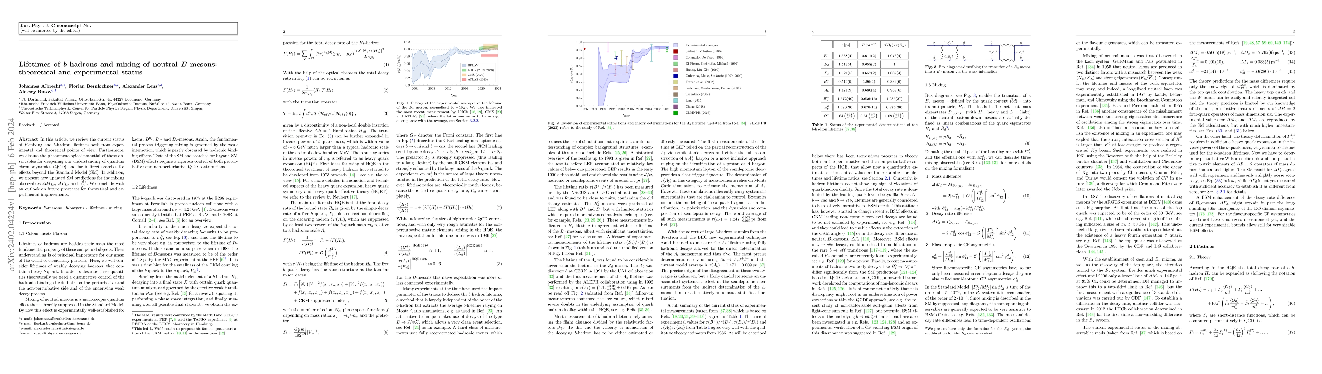 Thumbnail for Lifetimes of $b$-hadrons and mixing of neutral $B$-mesons: theoretical
  and experimental status