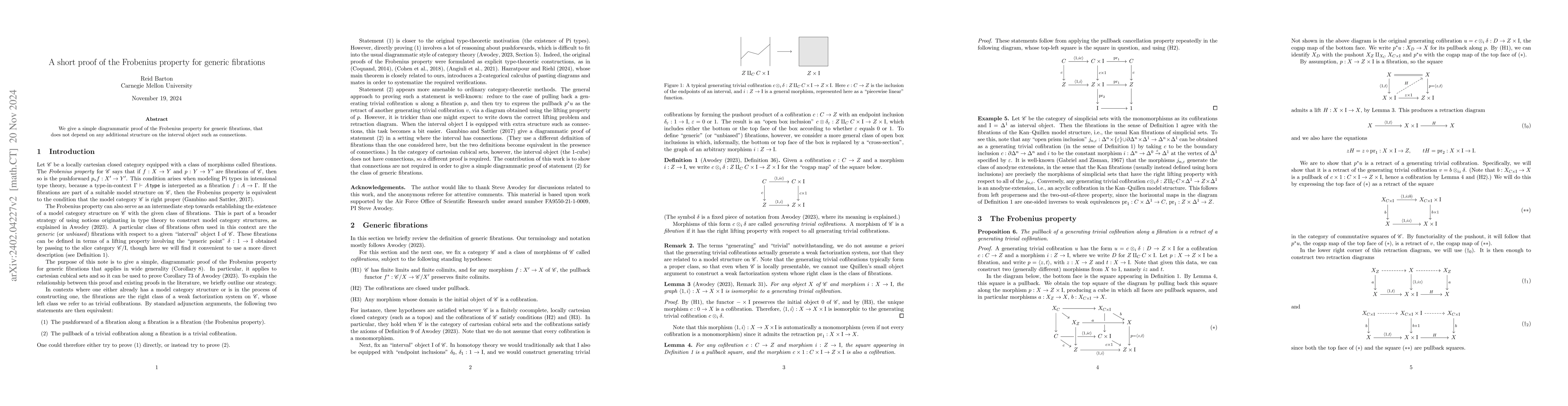 Thumbnail for A short proof of Frobenius for generic fibrations