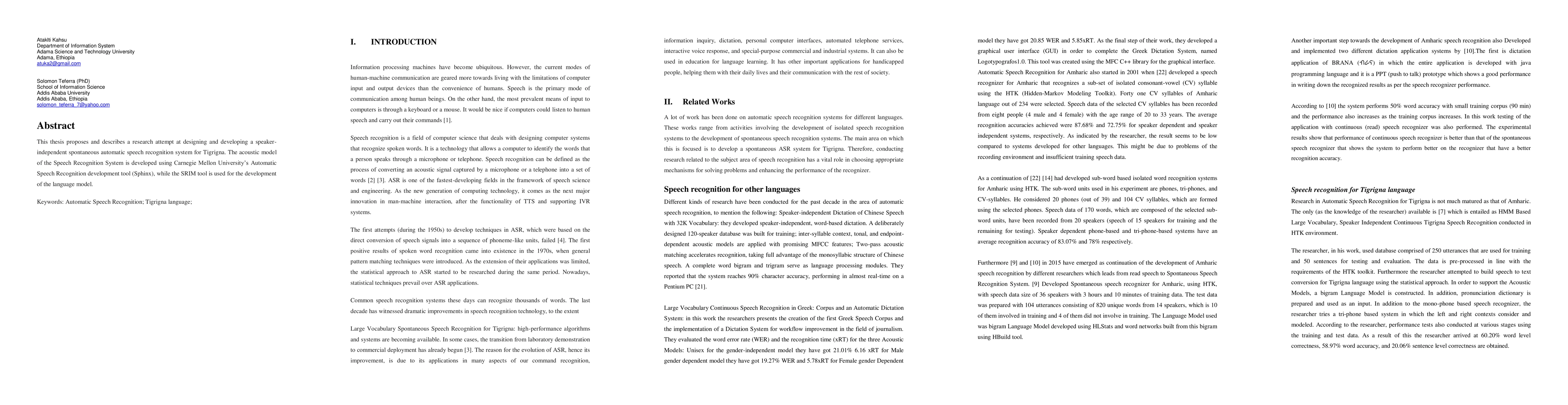 Thumbnail for Large Vocabulary Spontaneous Speech Recognition for Tigrigna