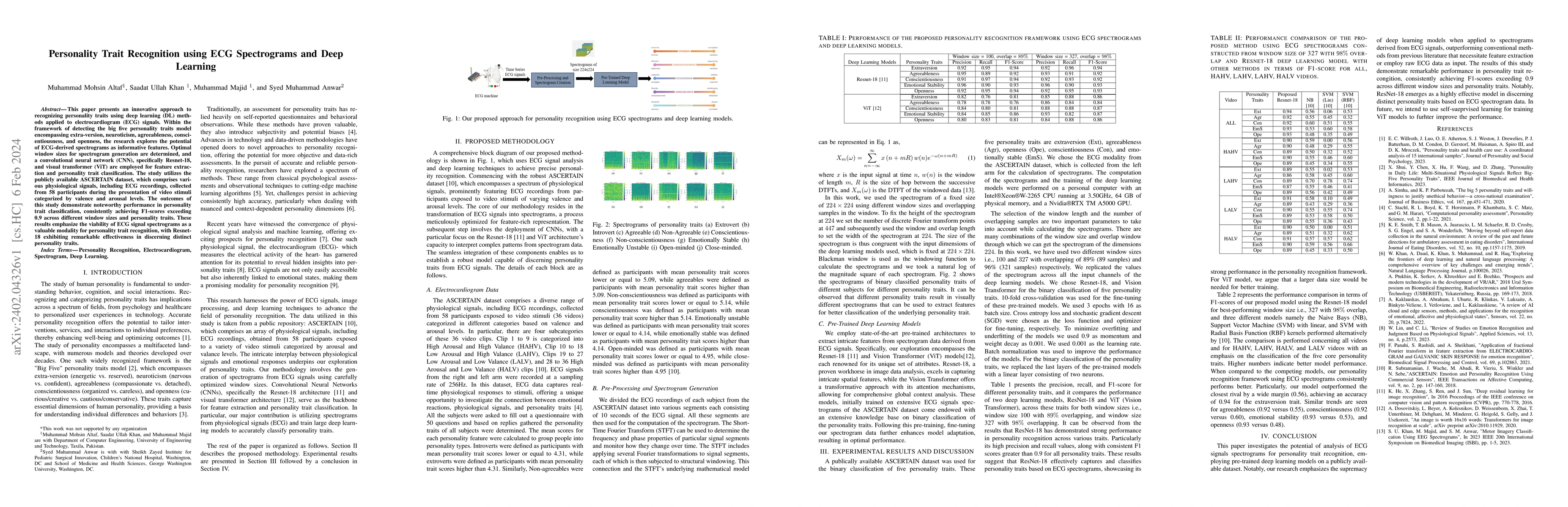 Thumbnail for Personality Trait Recognition using ECG Spectrograms and Deep Learning