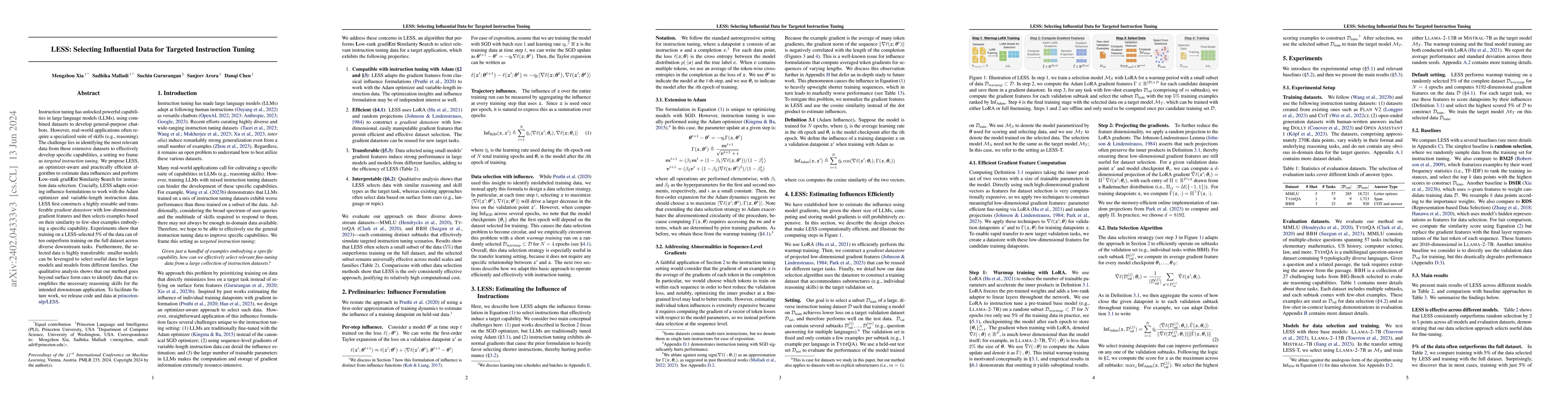 Thumbnail for LESS: Selecting Influential Data for Targeted Instruction Tuning