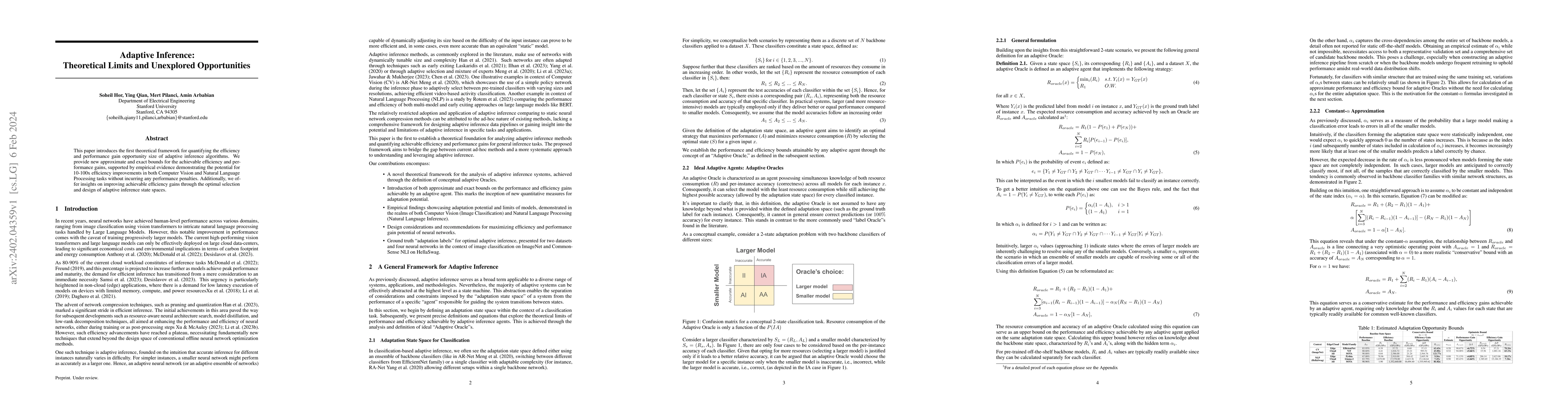 Thumbnail for Adaptive Inference: Theoretical Limits and Unexplored Opportunities