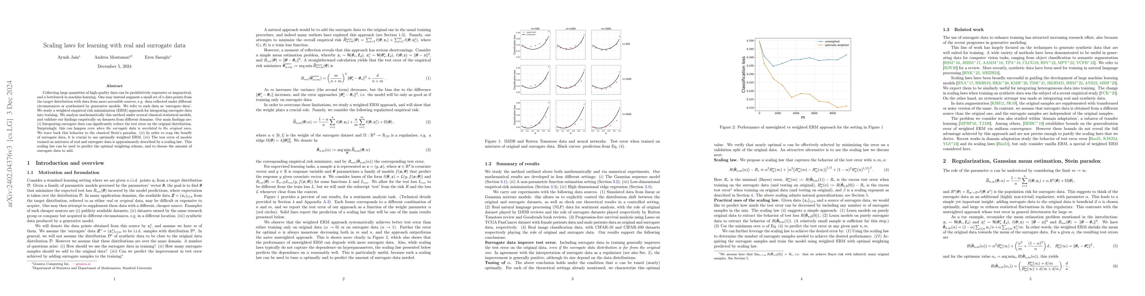 Thumbnail for Scaling laws for learning with real and surrogate data