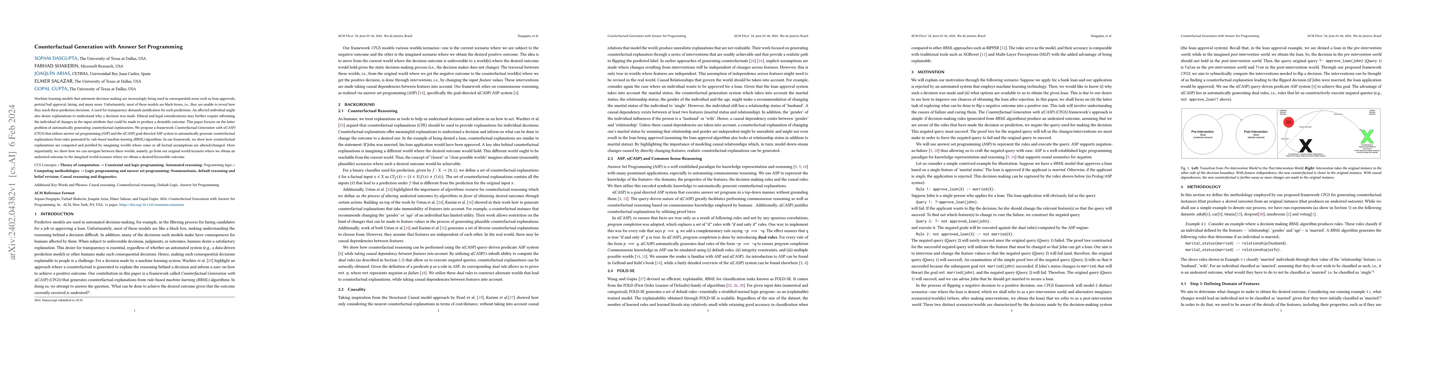 Thumbnail for Counterfactual Generation with Answer Set Programming
