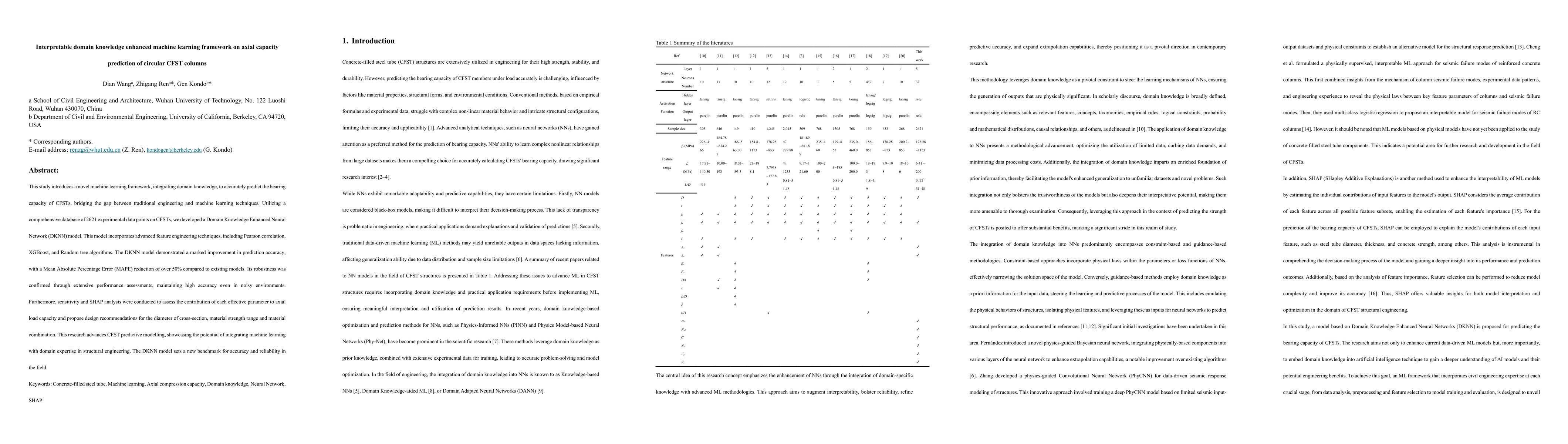 Thumbnail for Interpretable domain knowledge enhanced machine learning framework on
  axial capacity prediction of circular CFST columns