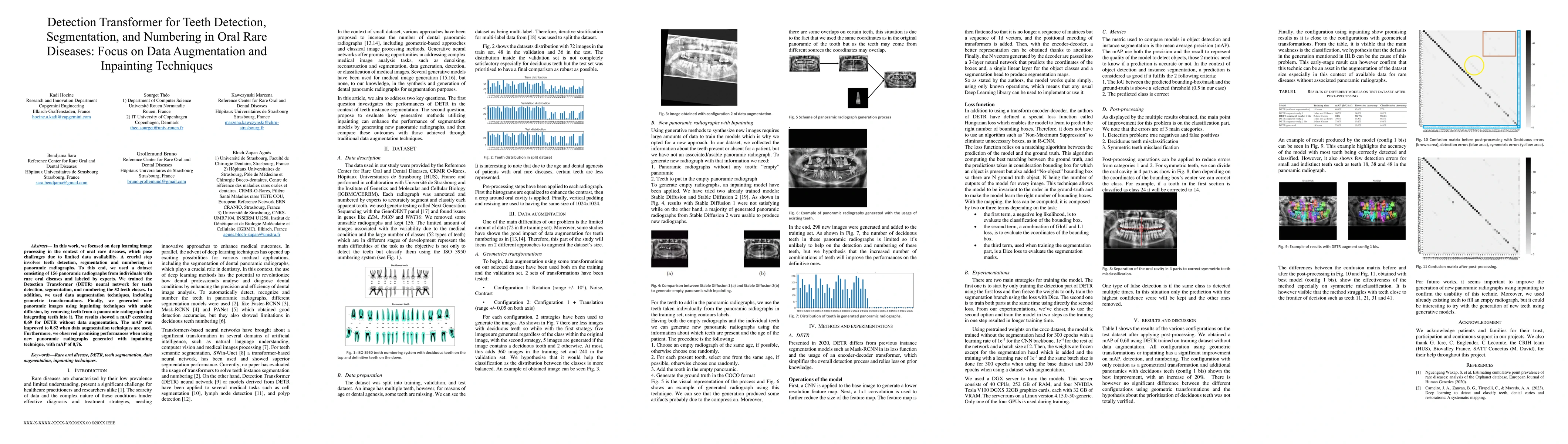 Thumbnail for Detection Transformer for Teeth Detection, Segmentation, and Numbering
  in Oral Rare Diseases: Focus on Data Augmentation and Inpainting Techniques
