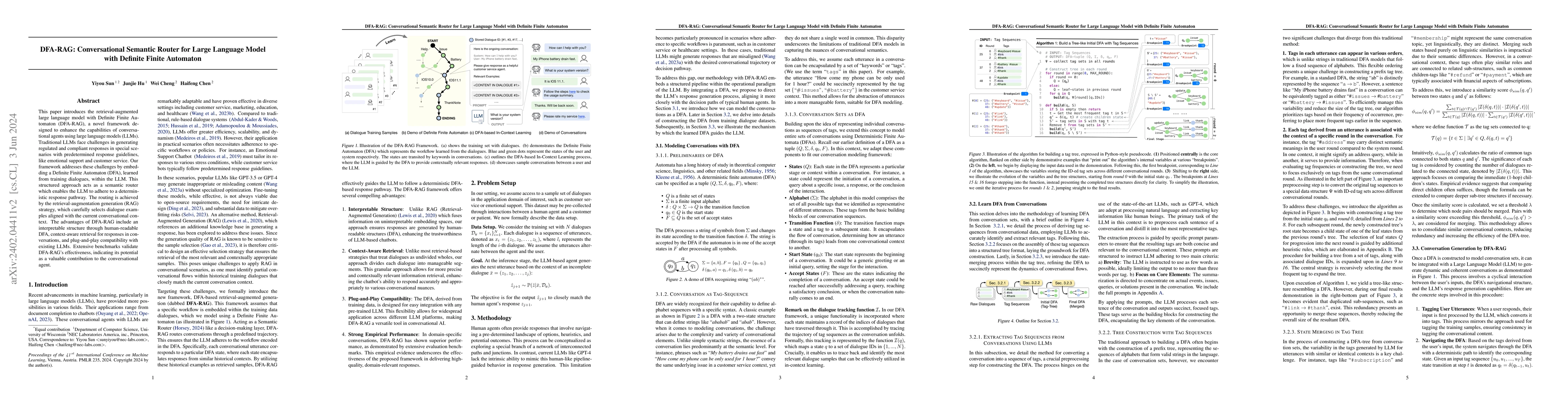 Thumbnail for DFA-RAG: Conversational Semantic Router for Large Language Model with
  Definite Finite Automaton