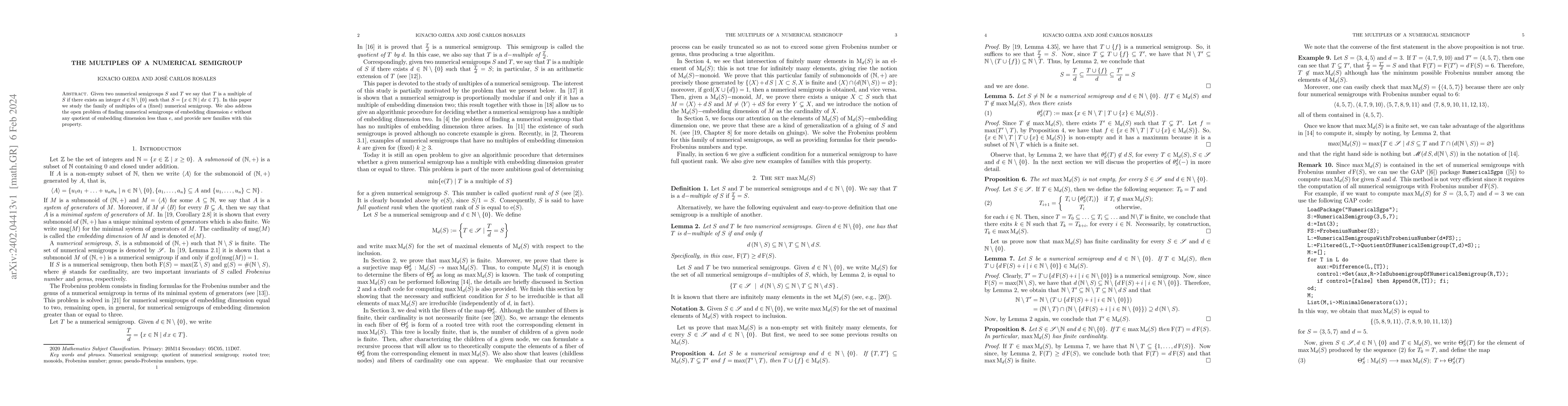 Thumbnail for The multiples of a numerical semigroup