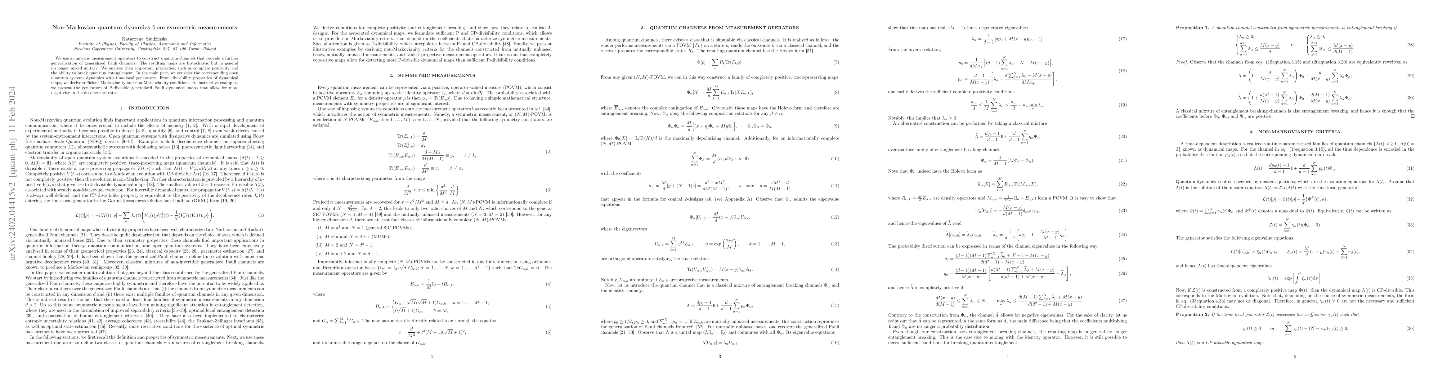 Thumbnail for Non-Markovian quantum dynamics from symmetric measurements