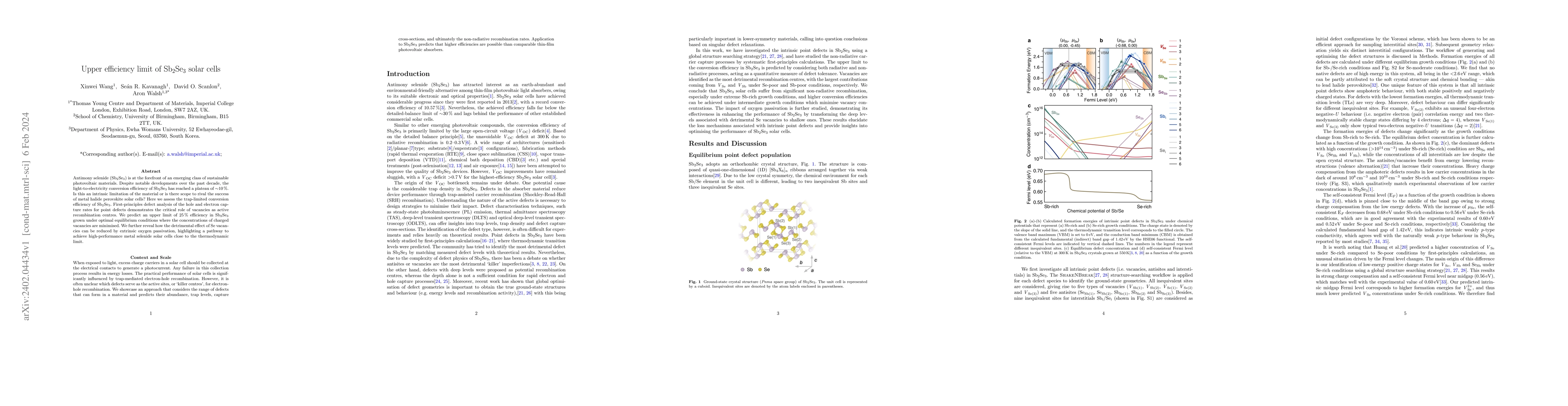 Thumbnail for Upper efficiency limit of Sb2Se3 solar cells