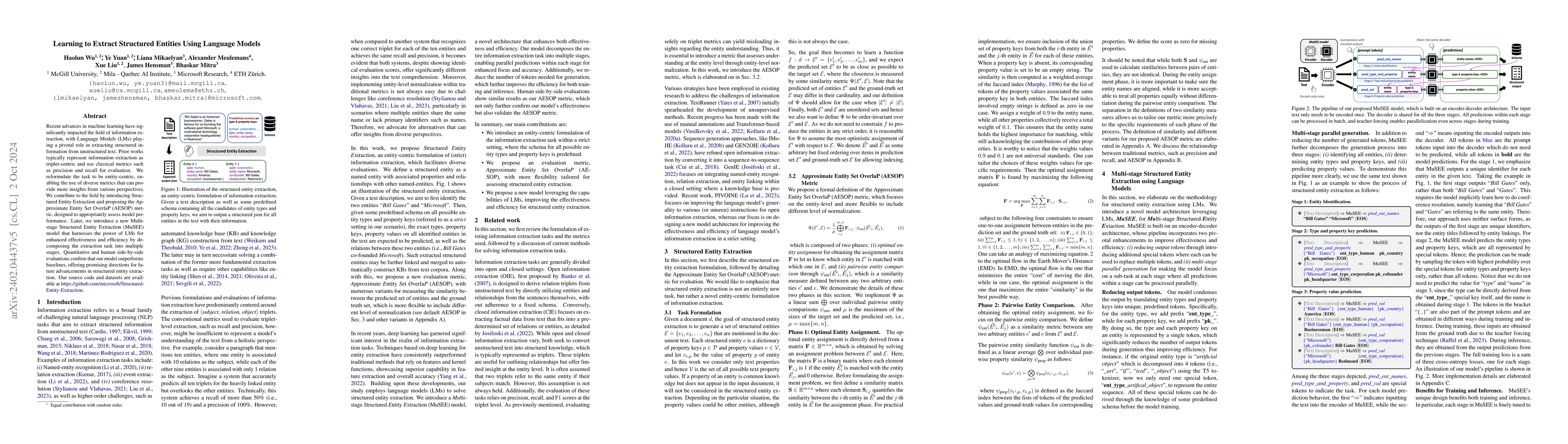 Thumbnail for Learning to Extract Structured Entities Using Language Models