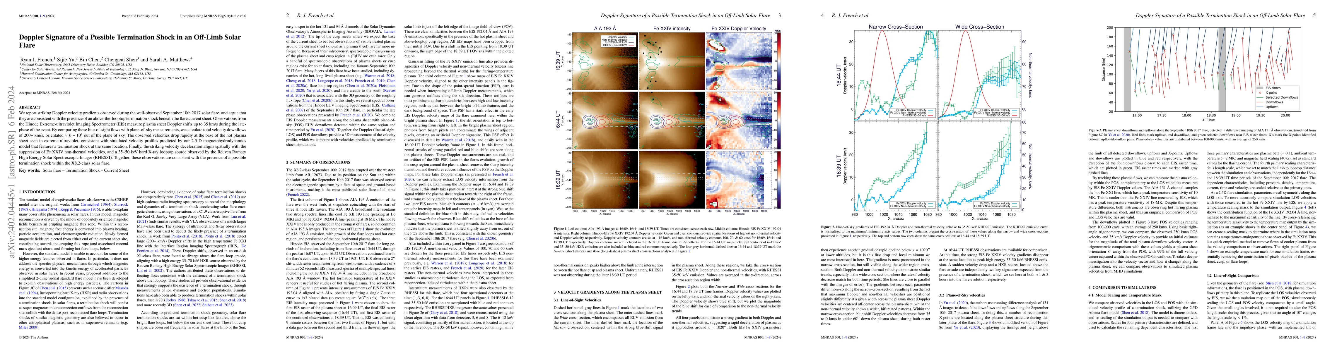 Thumbnail for Doppler Signature of a Possible Termination Shock in an Off-Limb Solar
  Flare