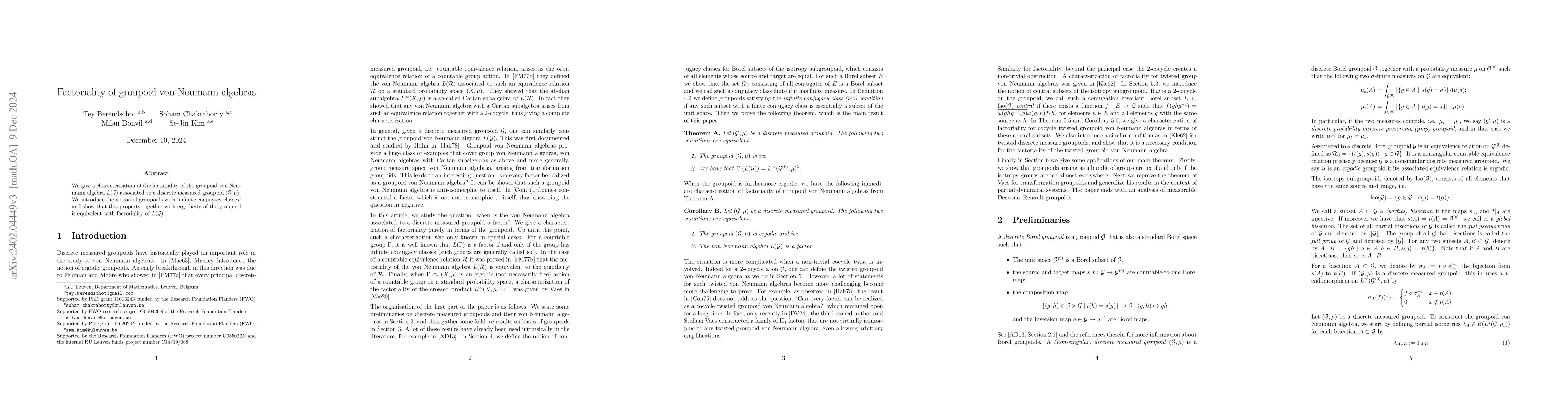 Thumbnail for Factoriality of groupoid von Neumann algebras