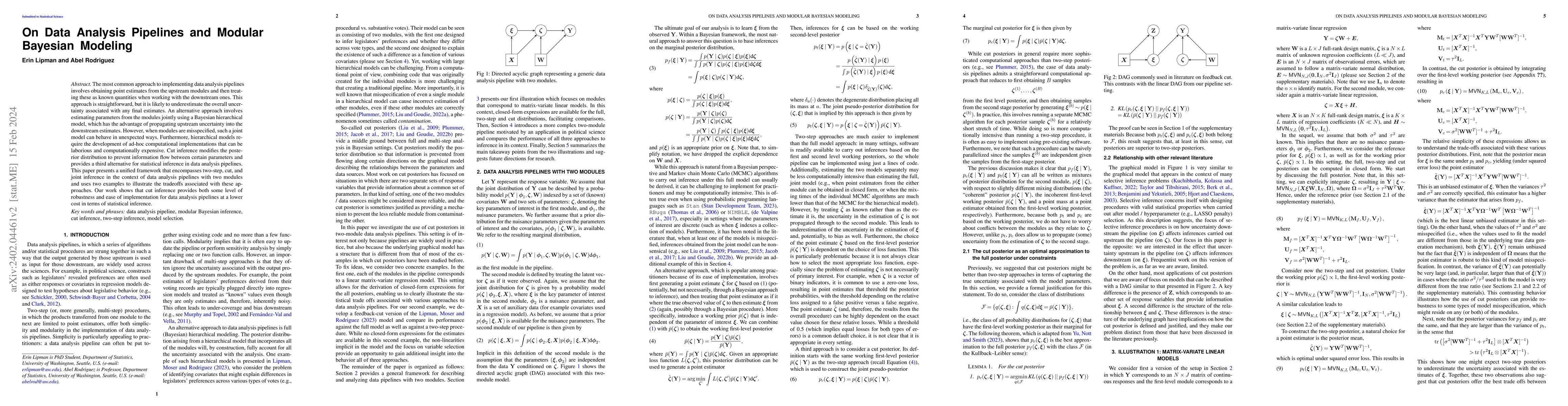 Thumbnail for On Data Analysis Pipelines and Modular Bayesian Modeling