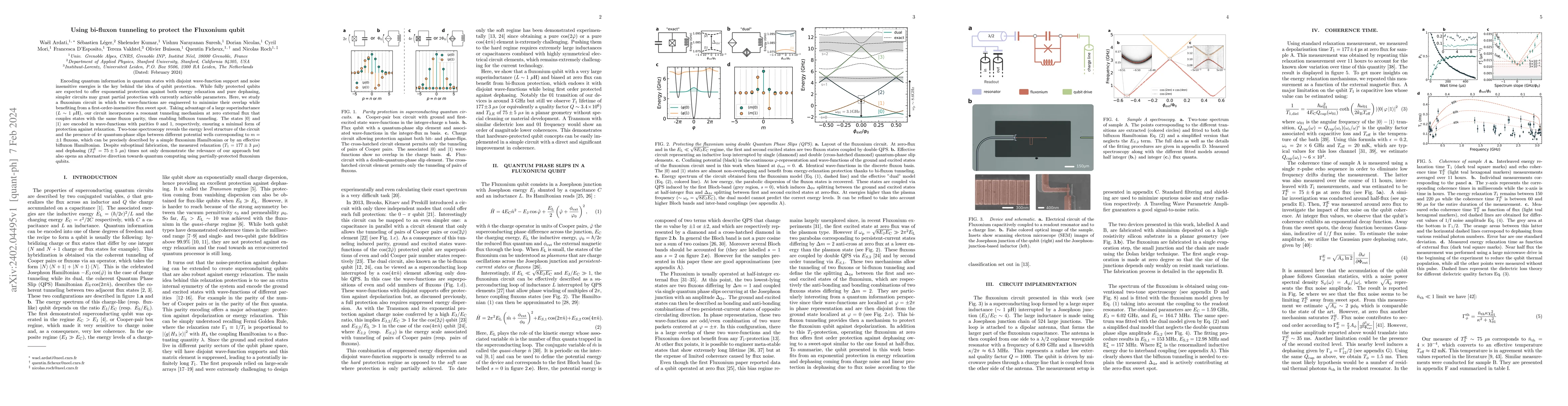 Thumbnail for Using bi-fluxon tunneling to protect the Fluxonium qubit