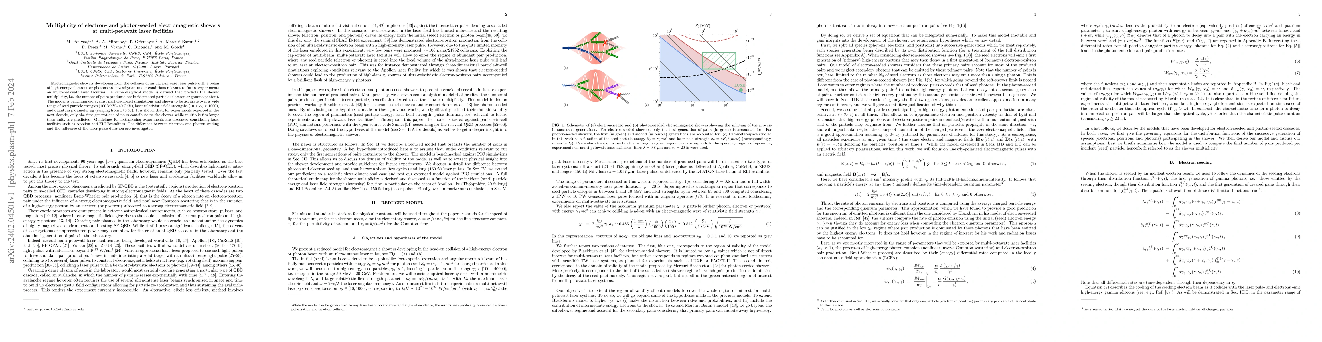 Thumbnail for Multiplicity of electron- and photon-seeded electromagnetic showers at
  multi-petawatt laser facilities