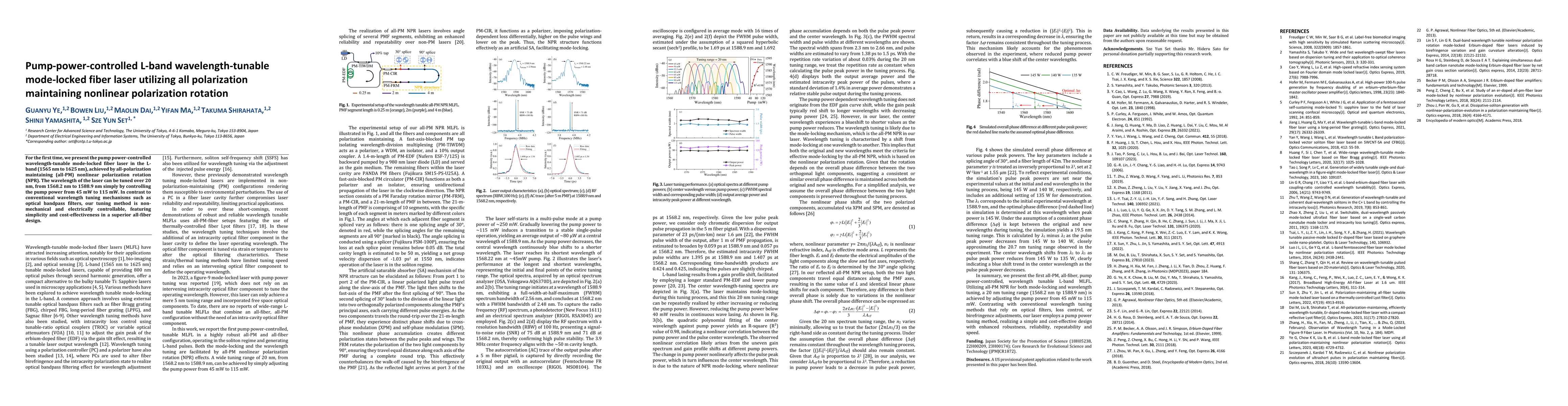 Thumbnail for Pump-power-controlled L-band wavelength-tunable mode-locked fiber laser
  utilizing all polarization maintaining nonlinear polarization rotation