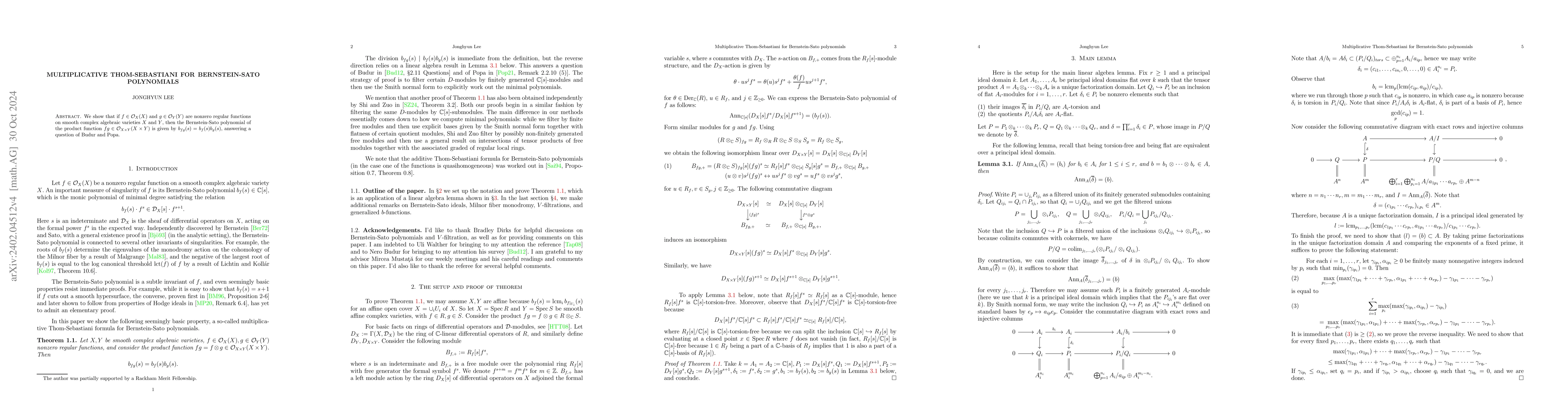 Thumbnail for Multiplicative Thom-Sebastiani for Bernstein-Sato polynomials