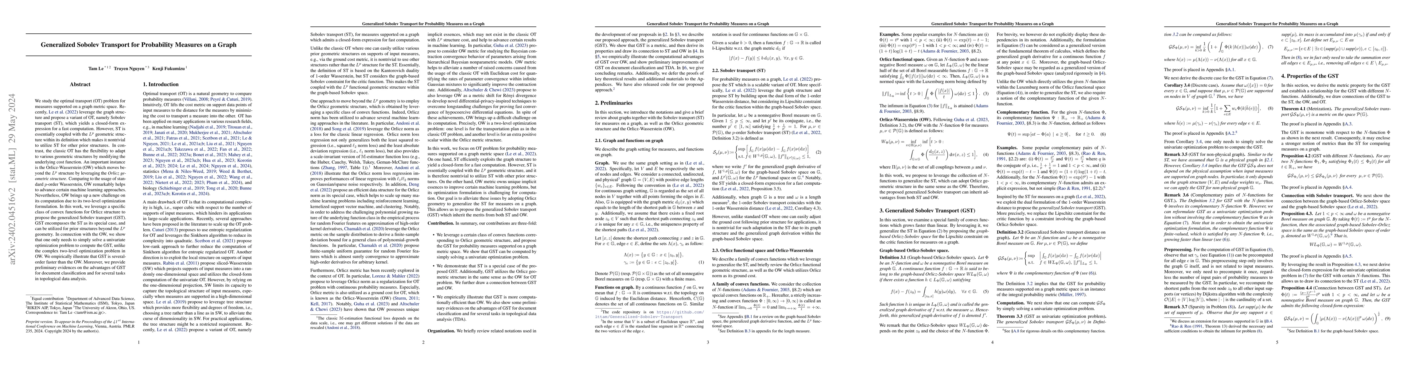 Thumbnail for Generalized Sobolev Transport for Probability Measures on a Graph