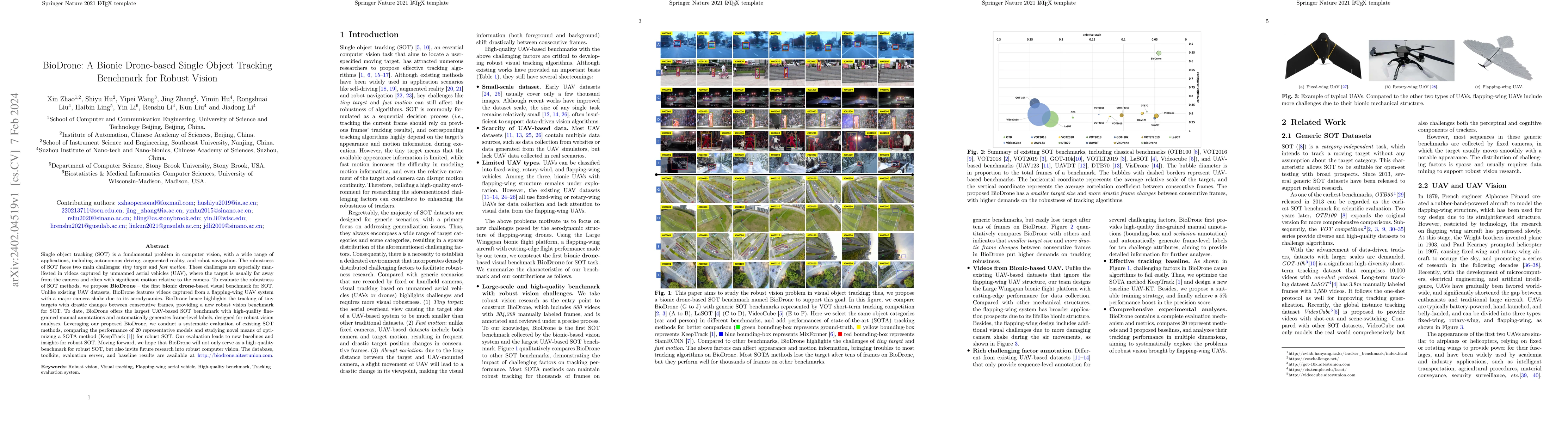 Thumbnail for BioDrone: A Bionic Drone-based Single Object Tracking Benchmark for
  Robust Vision