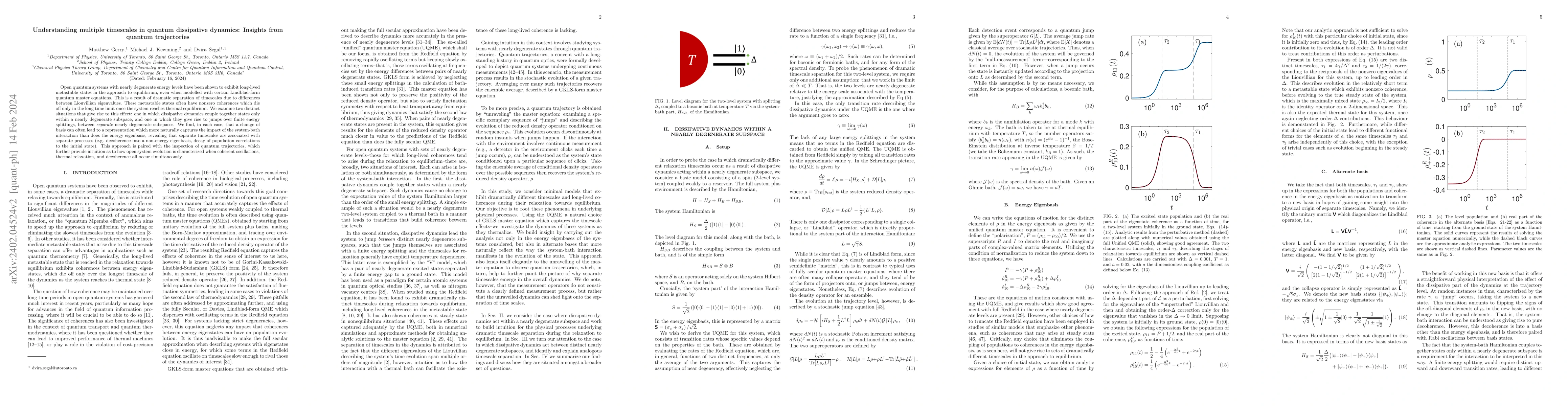 Thumbnail for Understanding multiple timescales in quantum dissipative dynamics:
  Insights from quantum trajectories