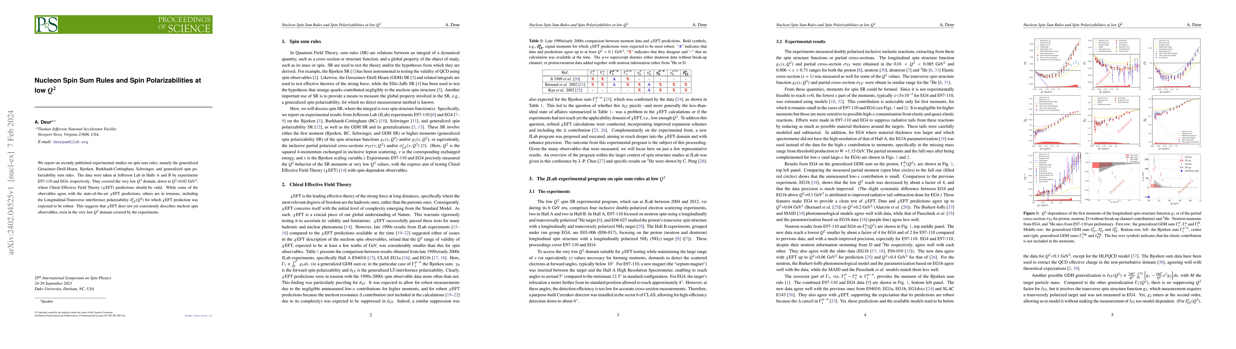 Thumbnail for Nucleon Spin Sum Rules and Spin Polarizabilities at low $Q^2$