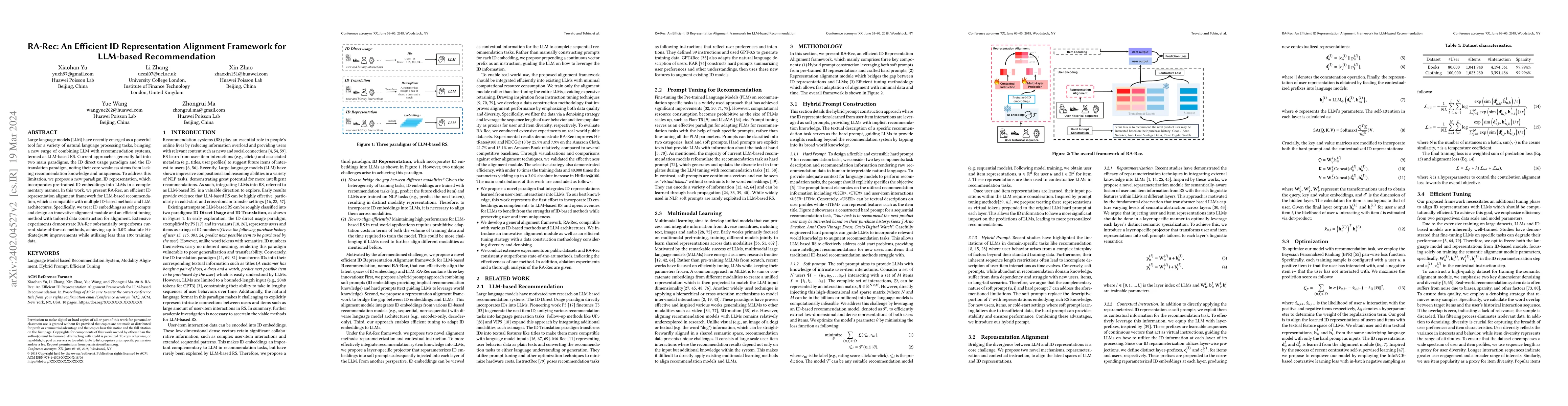 Thumbnail for RA-Rec: An Efficient ID Representation Alignment Framework for LLM-based
  Recommendation