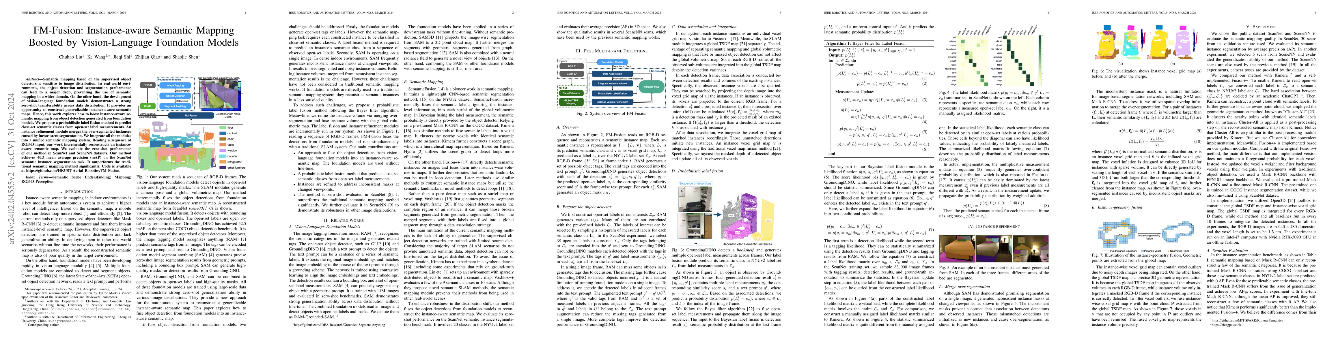 Thumbnail for FM-Fusion: Instance-aware Semantic Mapping Boosted by Vision-Language
  Foundation Models