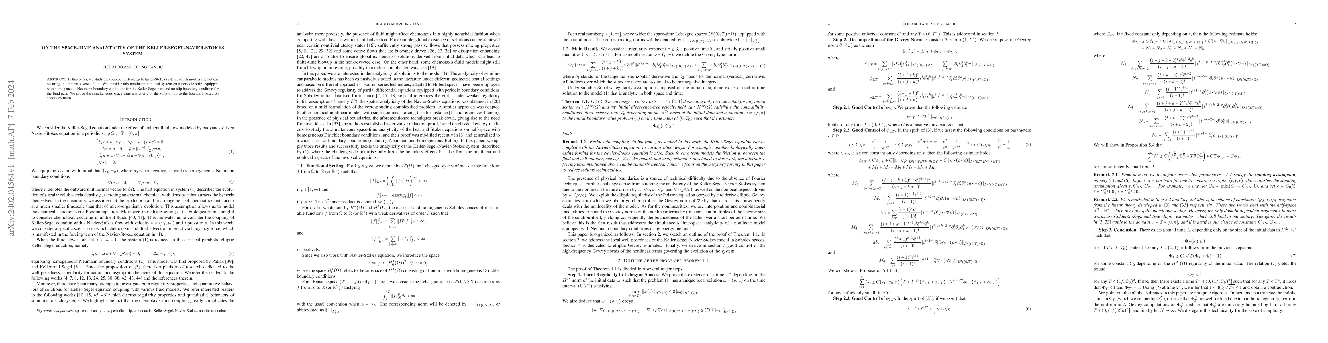 Thumbnail for On the space-time analyticity of the Keller-Segel-Navier-Stokes system