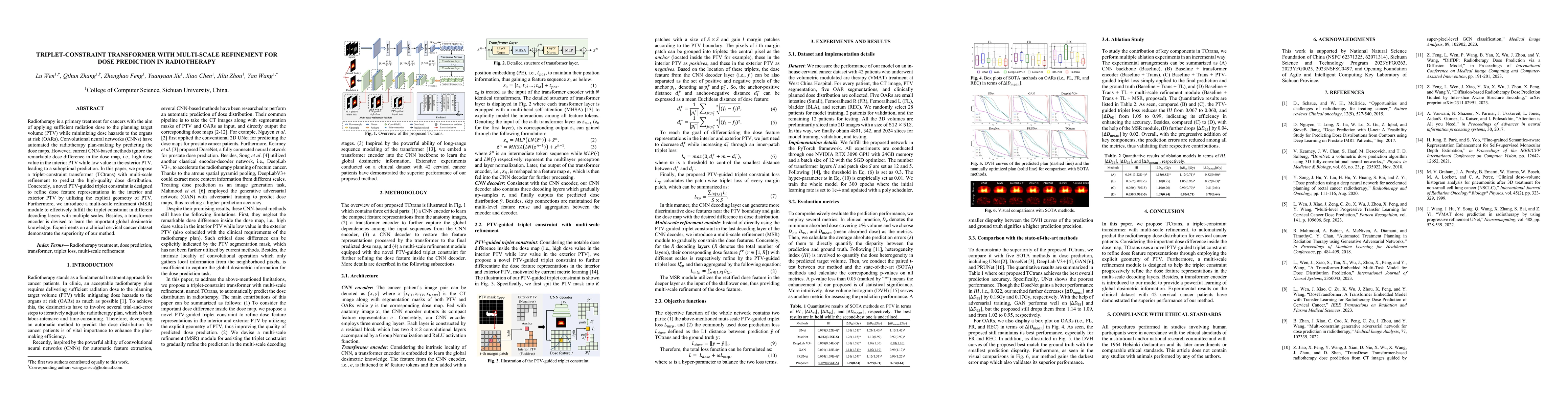 Thumbnail for Triplet-constraint Transformer with Multi-scale Refinement for Dose
  Prediction in Radiotherapy