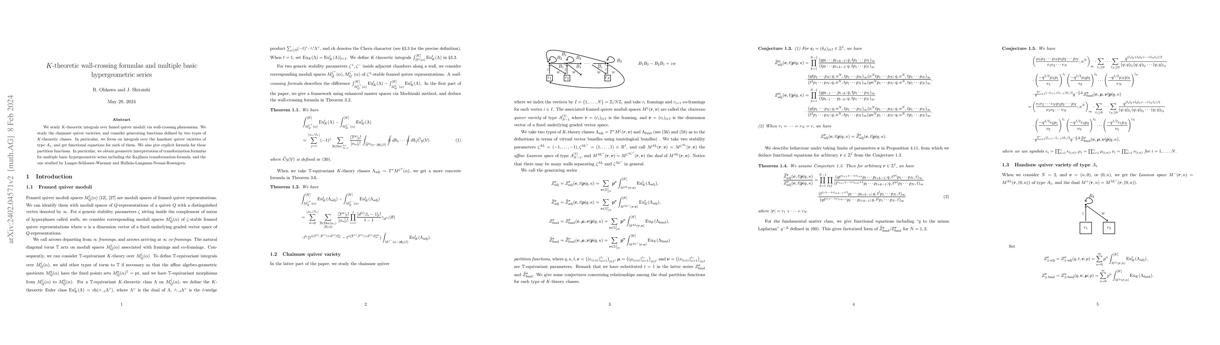 Thumbnail for $K$-theoretic wall-crossing formulas and multiple basic hypergeometric
  series