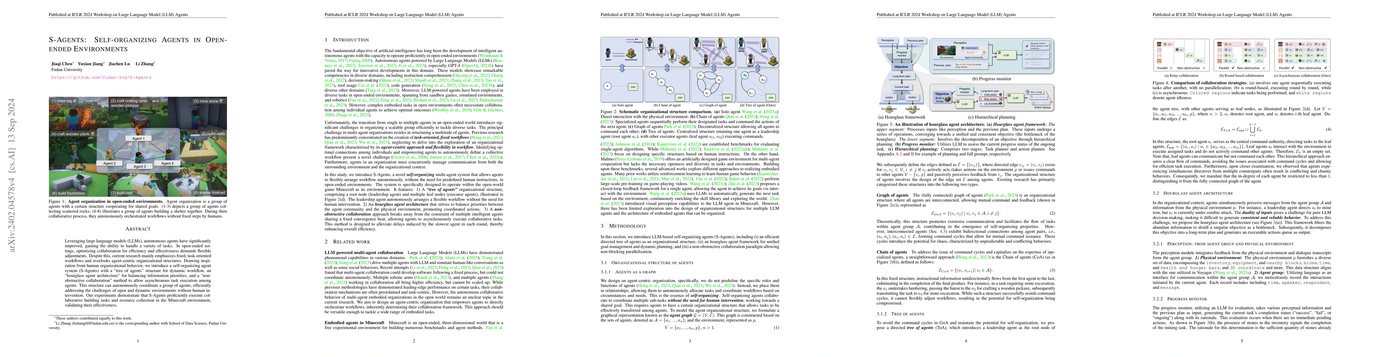 Thumbnail for S-Agents: Self-organizing Agents in Open-ended Environments