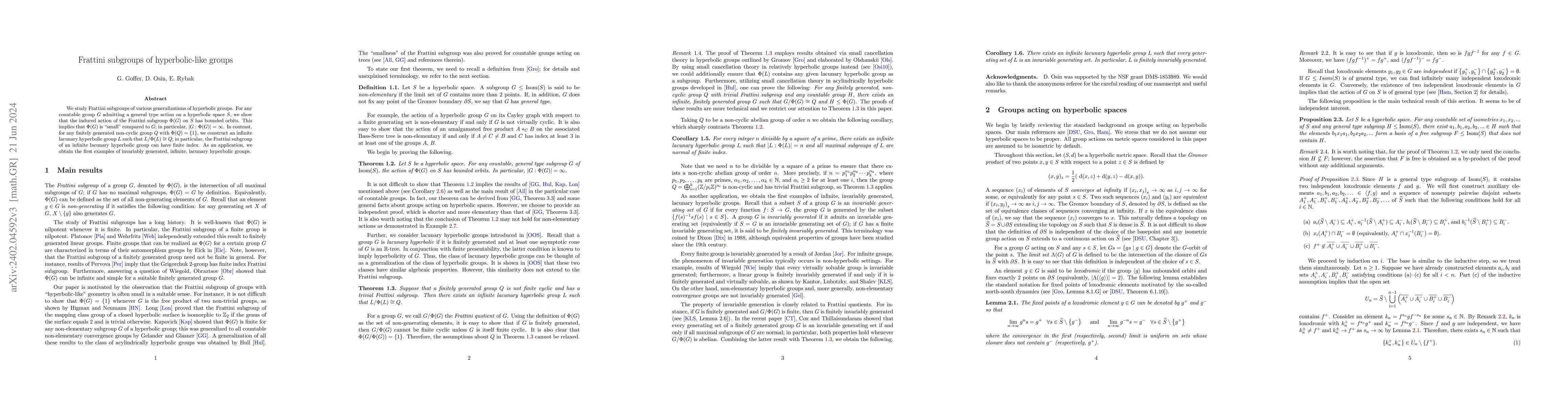 Thumbnail for Frattini subgroups of hyperbolic-like groups