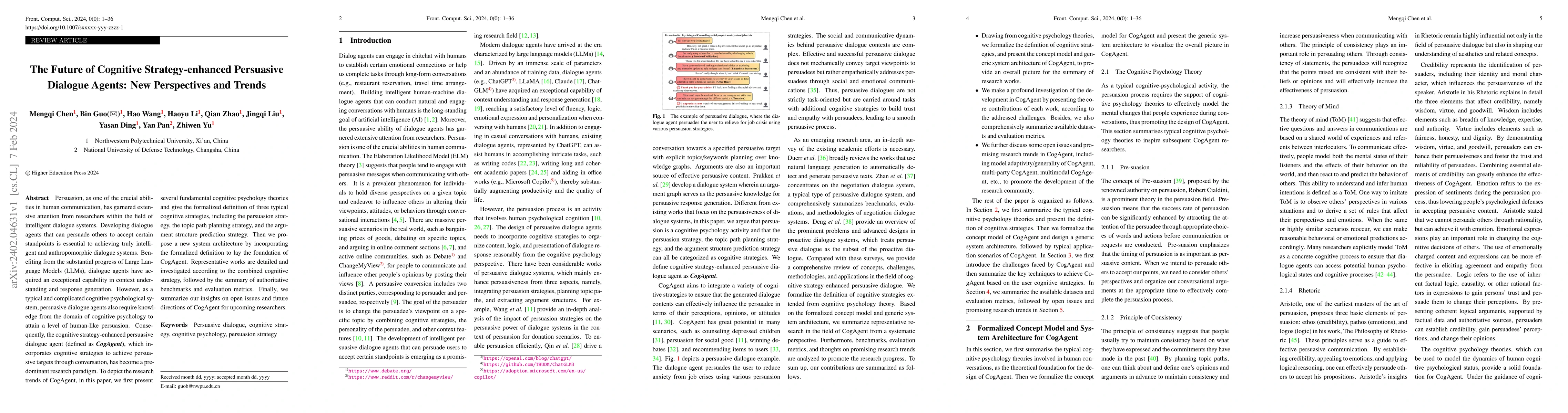 Thumbnail for The Future of Cognitive Strategy-enhanced Persuasive Dialogue Agents:
  New Perspectives and Trends