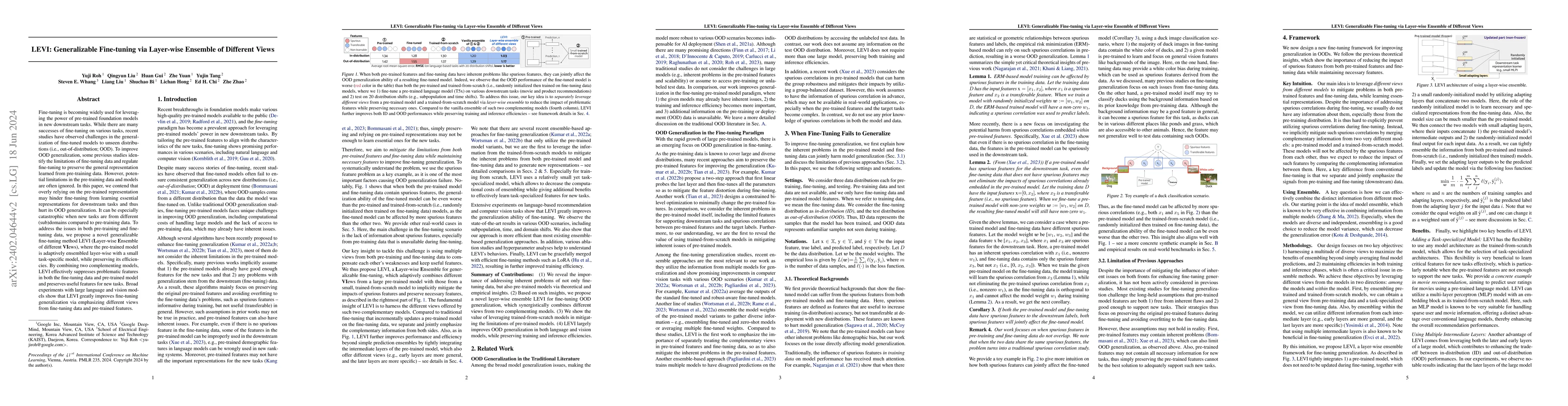 Thumbnail for LEVI: Generalizable Fine-tuning via Layer-wise Ensemble of Different
  Views