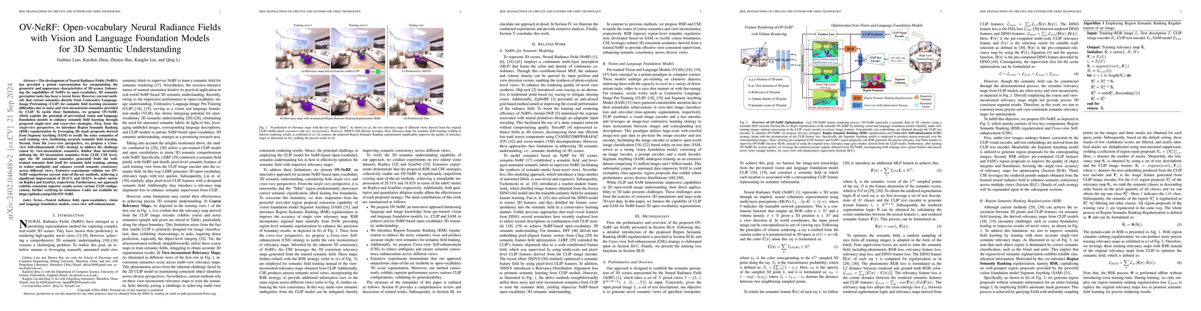 Thumbnail for OV-NeRF: Open-vocabulary Neural Radiance Fields with Vision and Language
  Foundation Models for 3D Semantic Understanding
