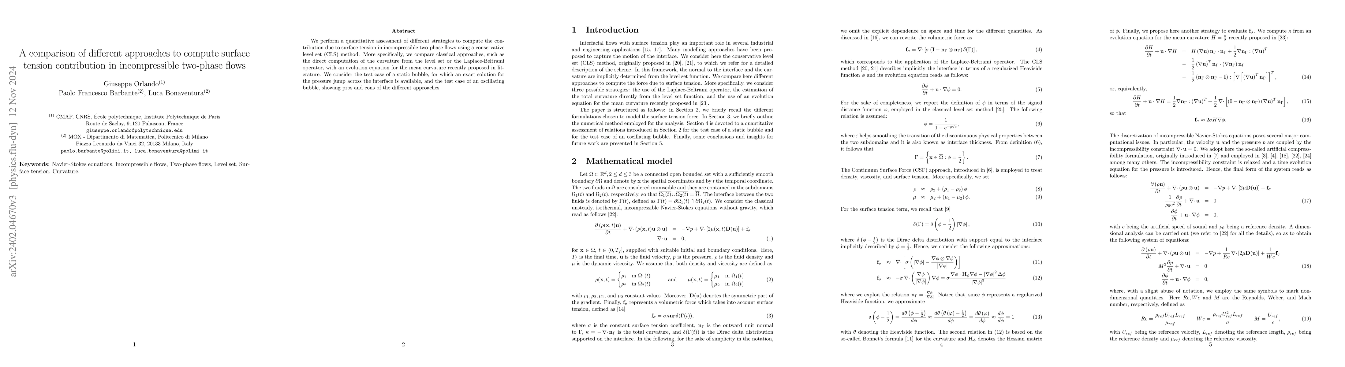 Thumbnail for A comparison of different approaches to compute surface tension
  contribution in incompressible two-phase flows