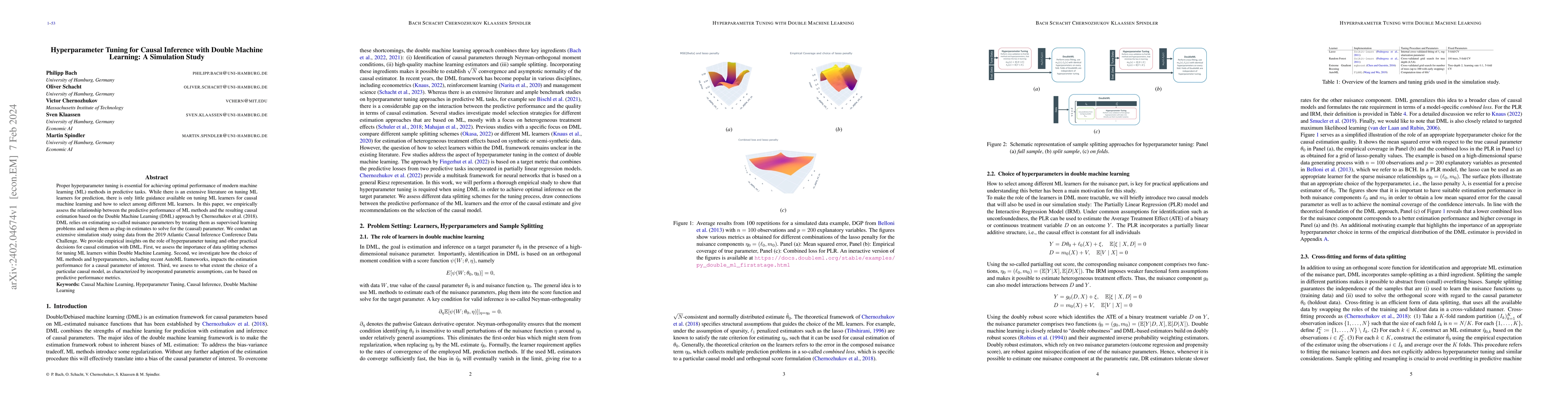 Thumbnail for Hyperparameter Tuning for Causal Inference with Double Machine Learning:
  A Simulation Study