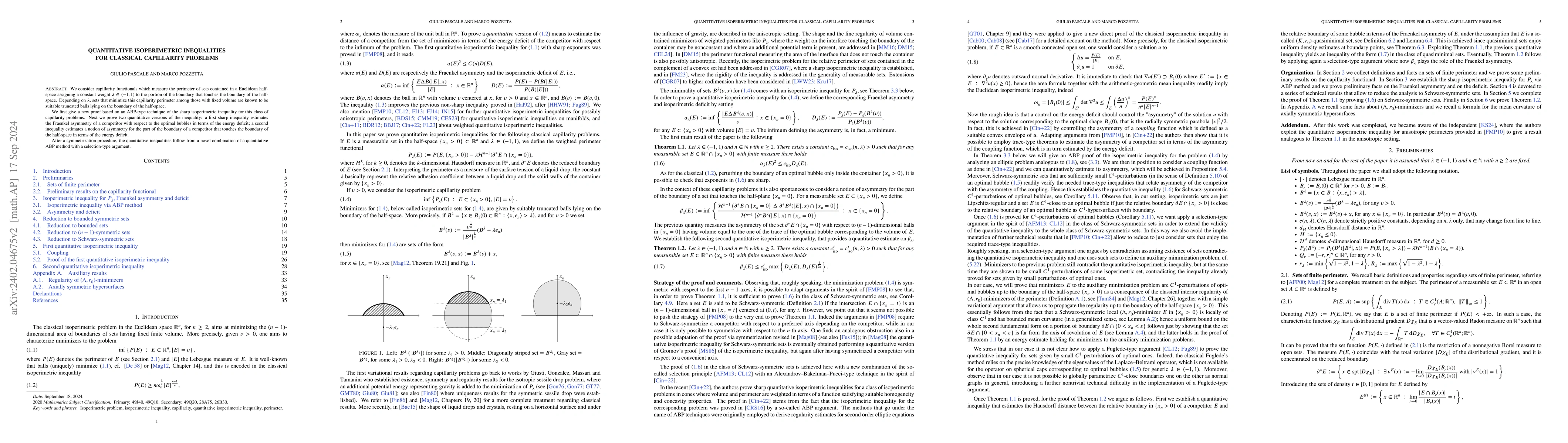 Thumbnail for Quantitative isoperimetric inequalities for classical capillarity
  problems