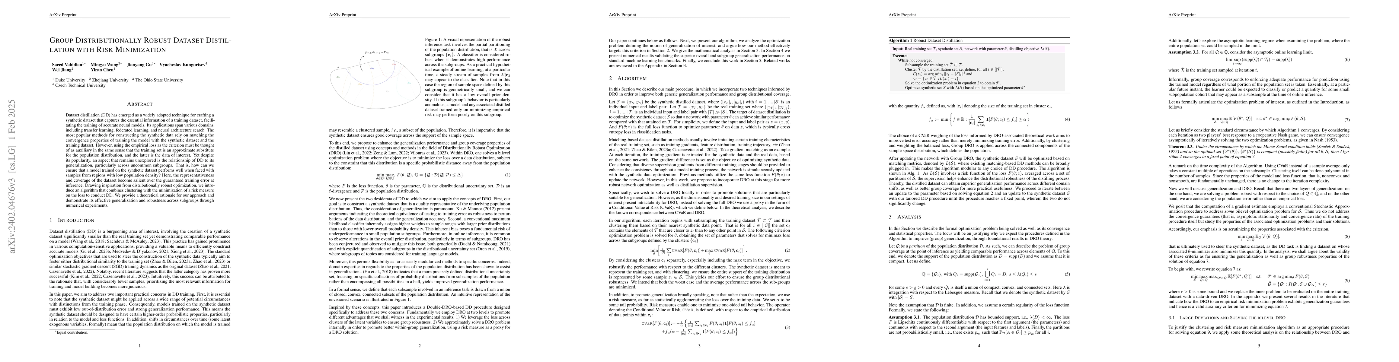 Thumbnail for Group Distributionally Robust Dataset Distillation with Risk
  Minimization