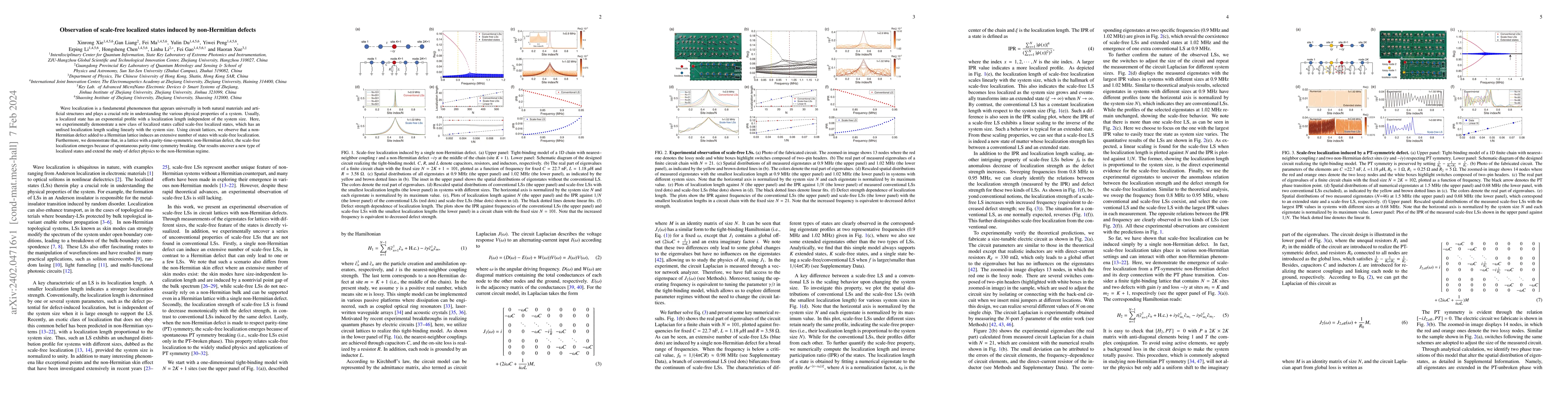 Thumbnail for Observation of scale-free localized states induced by non-Hermitian
  defects