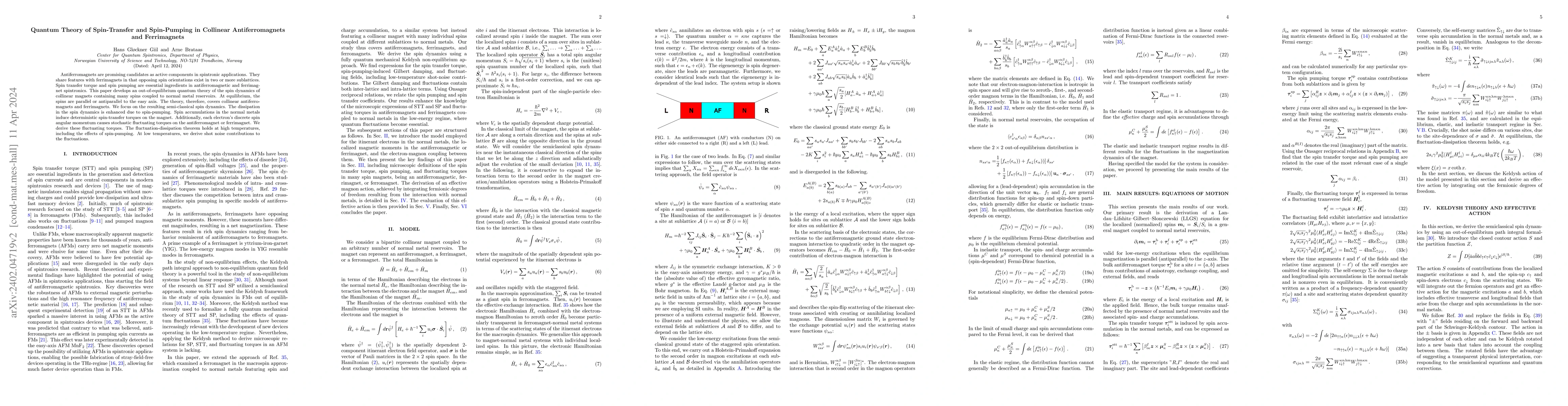 Thumbnail for Quantum Theory of Spin-Transfer and Spin-Pumping in Collinear
  Antiferromagnets and Ferrimagnets