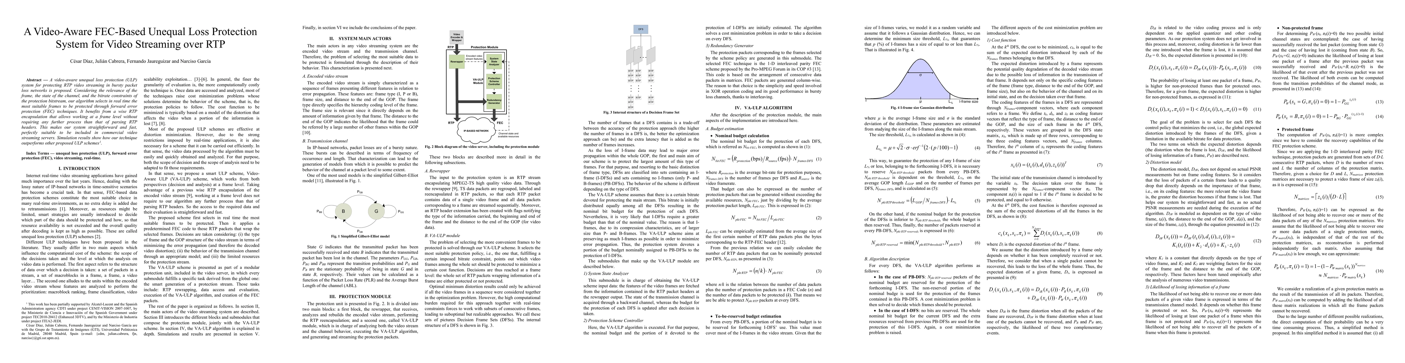 Thumbnail for A Video-Aware FEC-Based Unequal Loss Protection System for Video
  Streaming over RTP