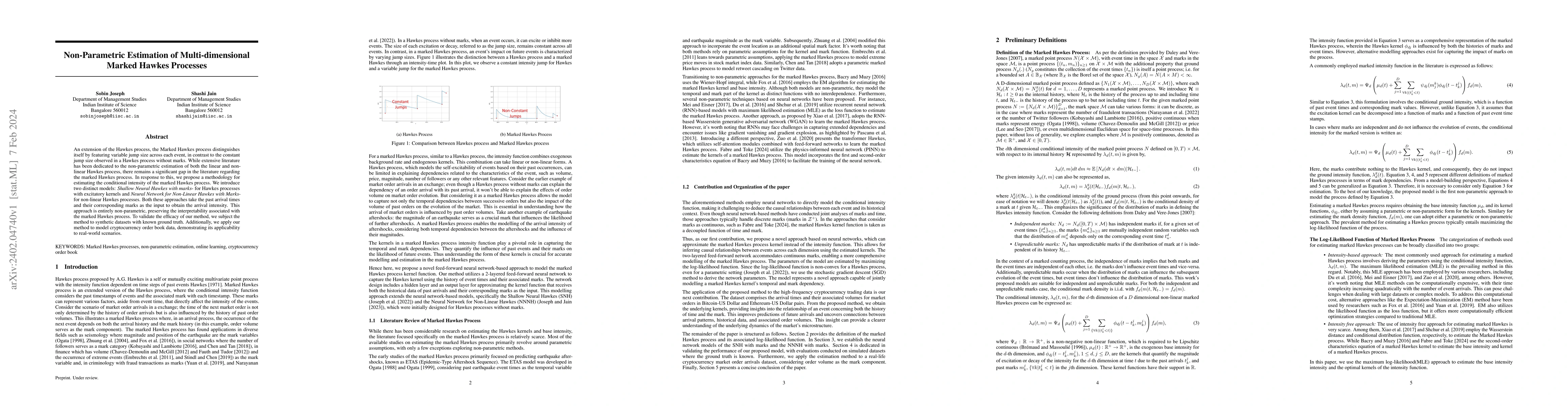 Thumbnail for Non-Parametric Estimation of Multi-dimensional Marked Hawkes Processes