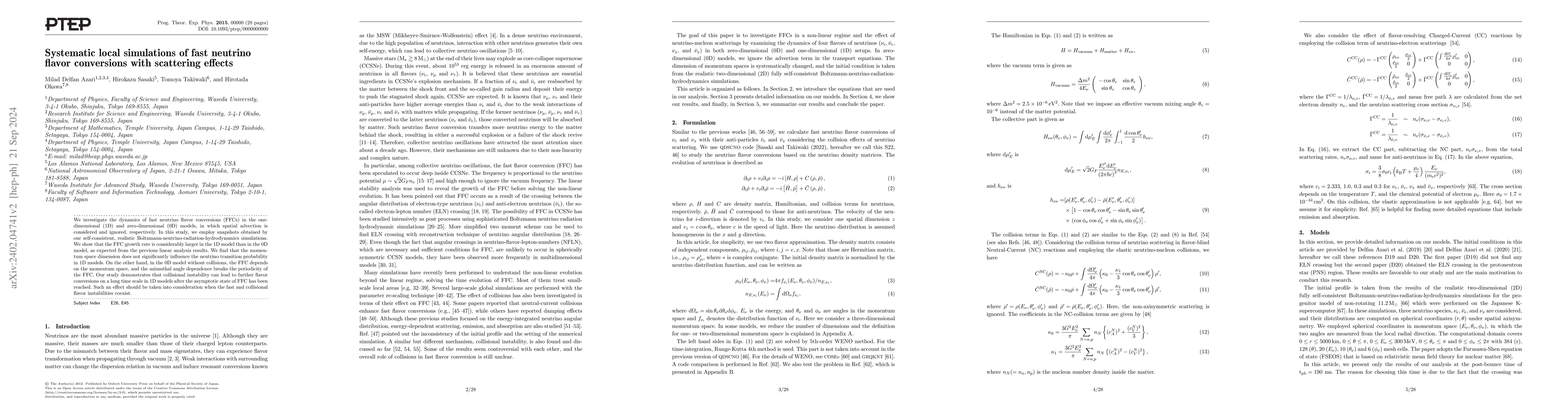 Thumbnail for Systematic local simulations of fast neutrino flavor conversions with
  scattering effects