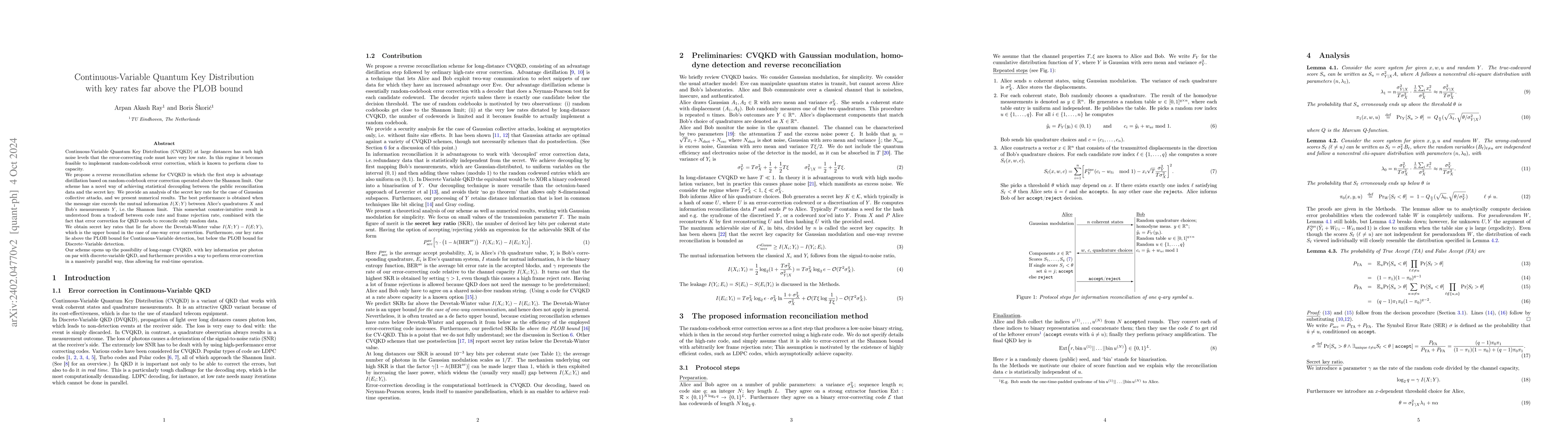 Thumbnail for Continuous-Variable QKD with key rates far above Devetak-Winter