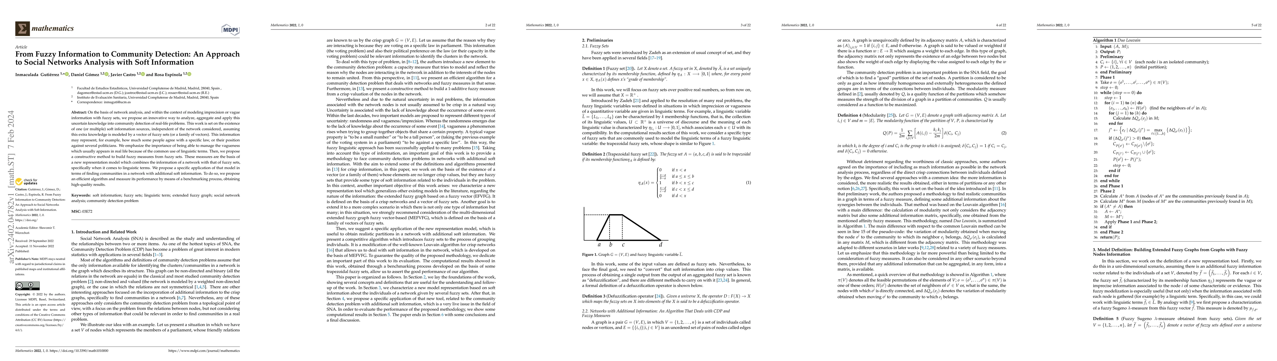 Thumbnail for From fuzzy information to community detection: an approach to social
  networks analysis with soft information