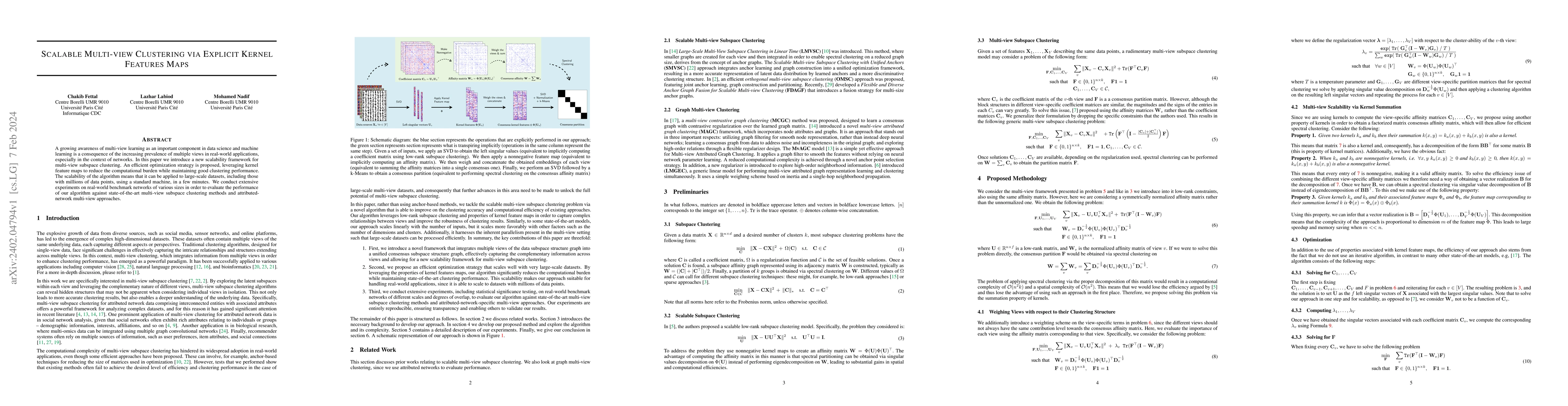 Thumbnail for Scalable Multi-view Clustering via Explicit Kernel Features Maps
