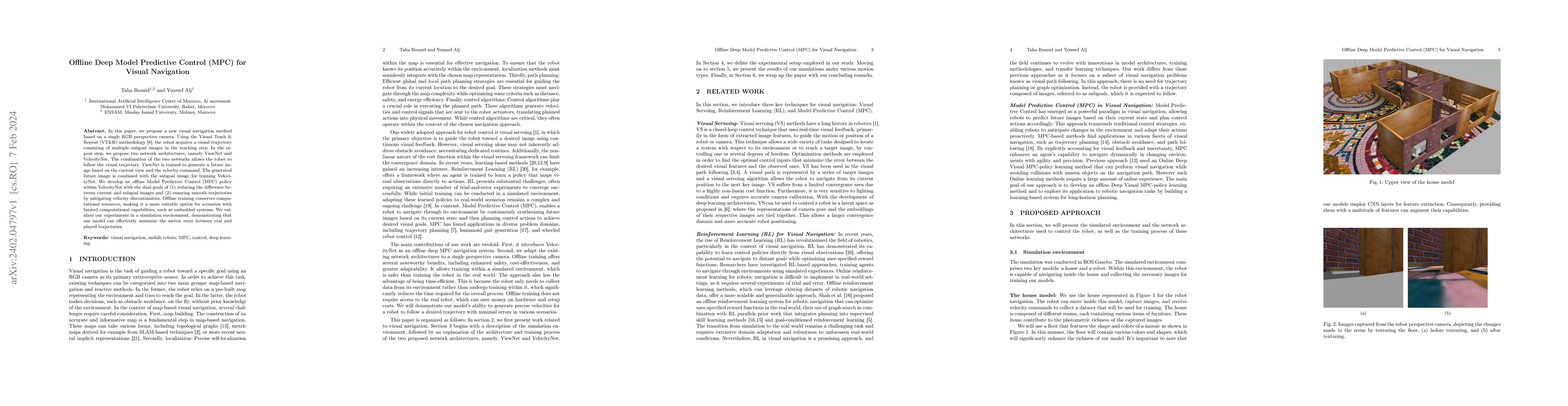 Thumbnail for Offline Deep Model Predictive Control (MPC) for Visual Navigation