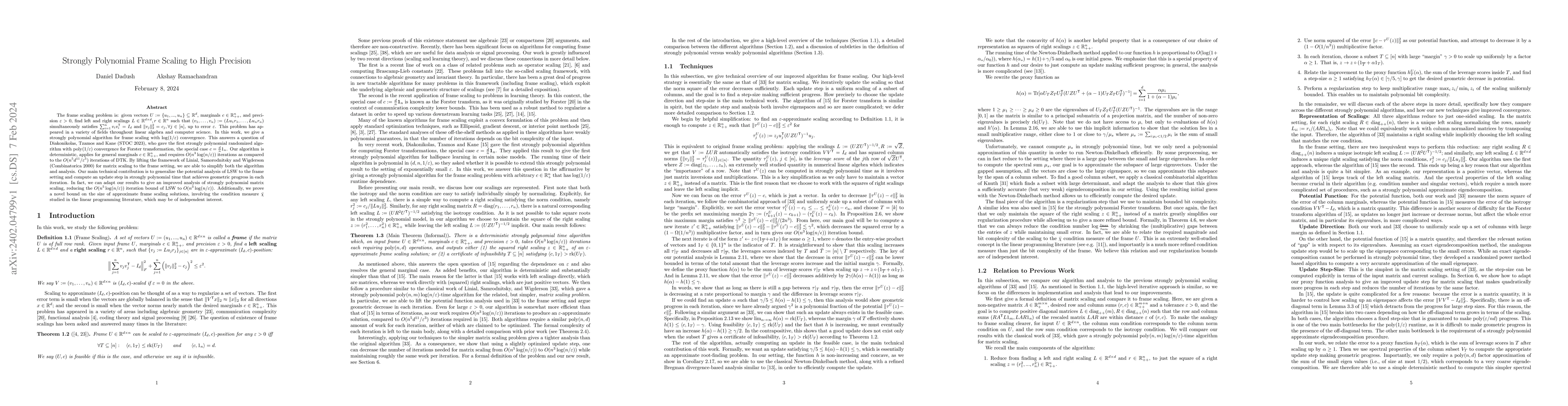 Thumbnail for Strongly Polynomial Frame Scaling to High Precision